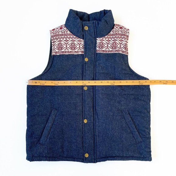 E2 Clothing Women's Boho Aztec Denim Vest Size Medium NWT Casual Modern Cozy - Picture 13 of 16